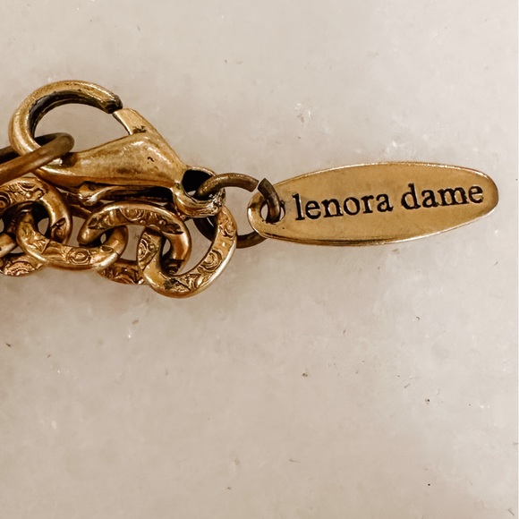 Lenora Dame Gold Rhinestone Floral Locket Necklace - Picture 5 of 8